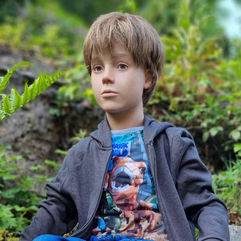 Child prop stunt dummy and articulated stunt action manikin for film production and rescue training exercises