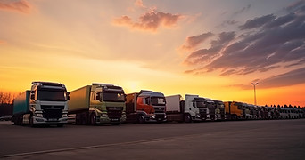 many-transport-trucks-parked-service-station-sunset-ai-generative.jpg