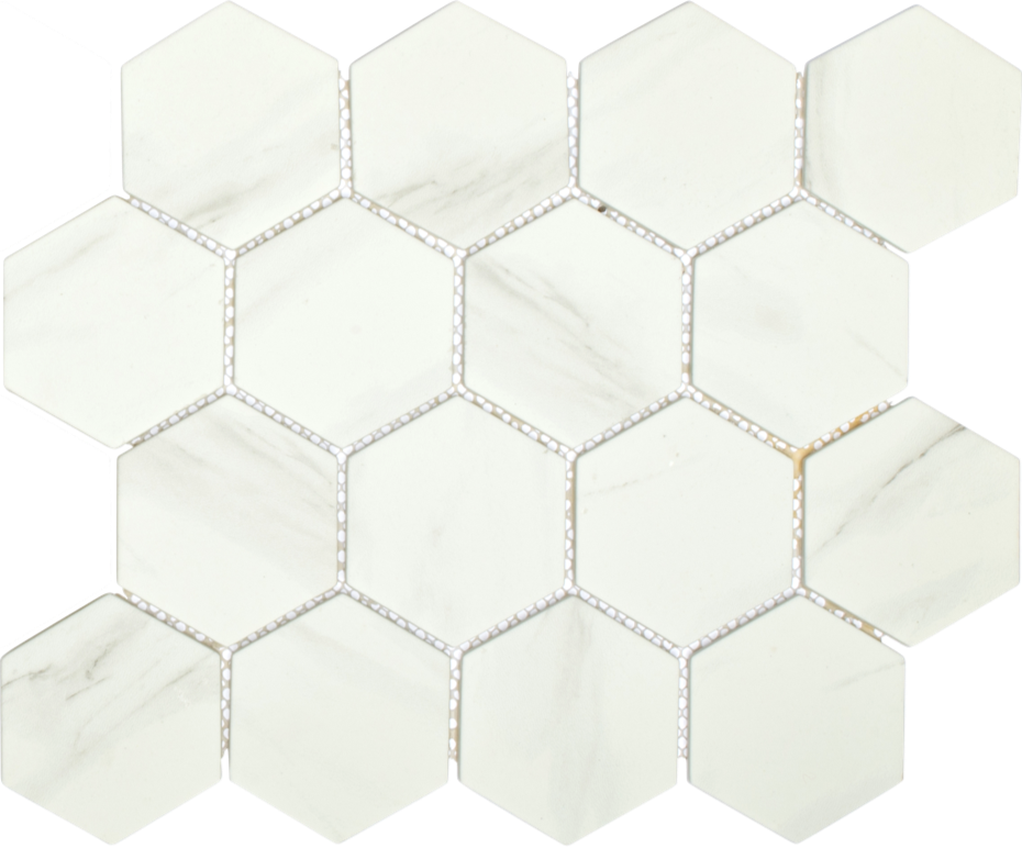 Thumbnail: UpCycle™ Blanco 3" Hexagon Matt  Mosaic