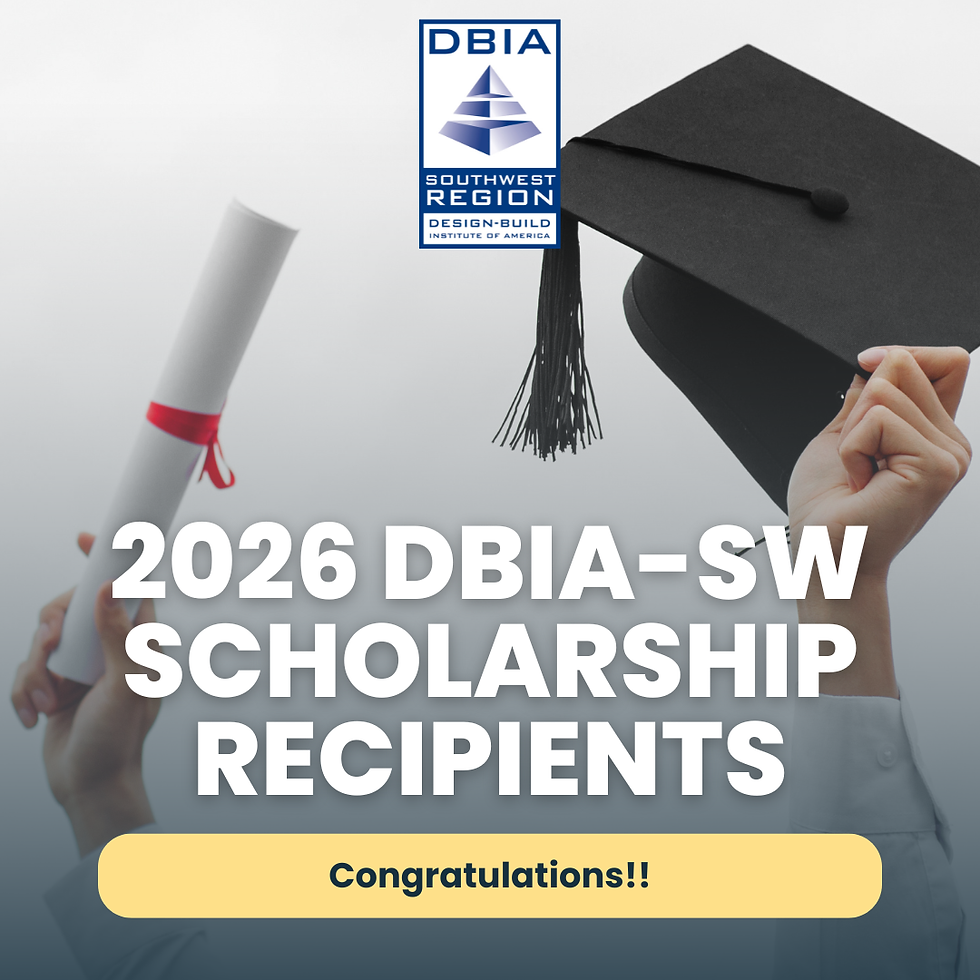 Meet the 2026 DBIA-SW Scholarship Recipients
