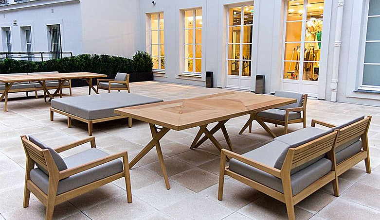 Terrace of the Burberry store in Paris