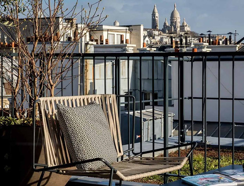 view from a terrace. hotel on the Sacre Coeur in Paris