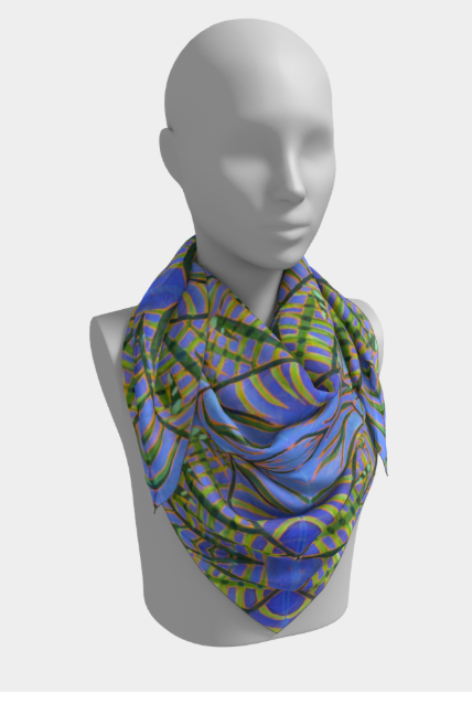 Bowing Palm 36" square Silk Scarf