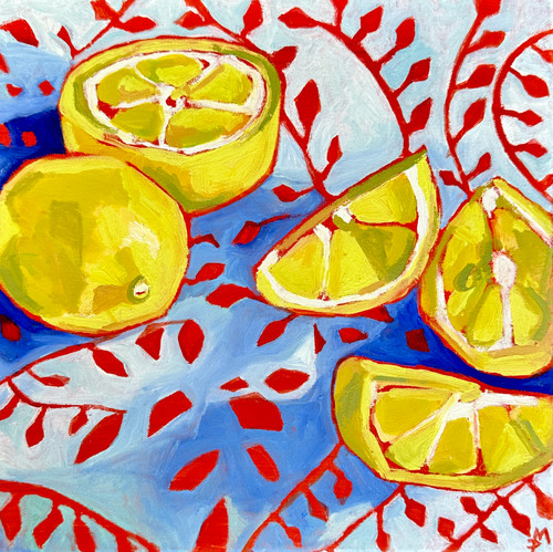 Lemons in Primary Colors | Pam Marton Paints