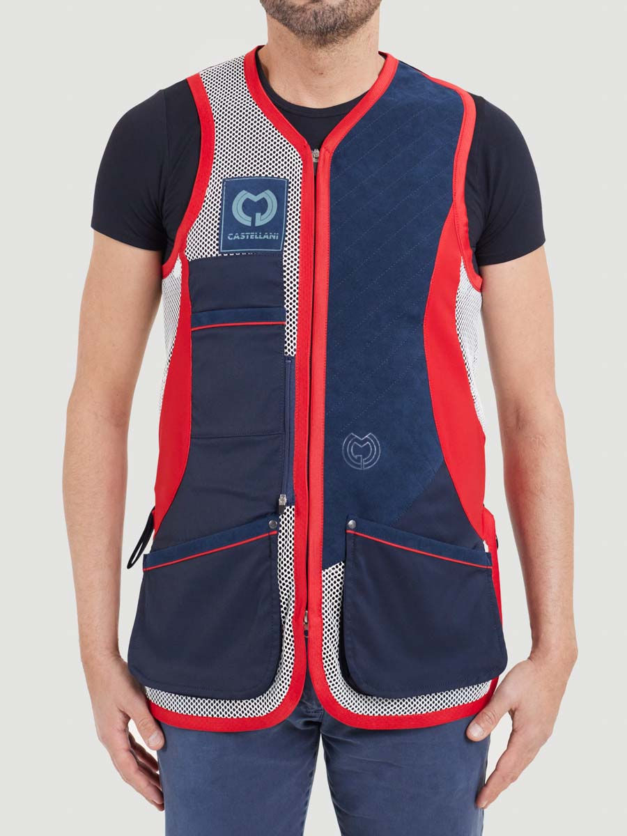 Miniature : Men's Evo Mesh Alcantara Shooting Vest - Red/White/Navy