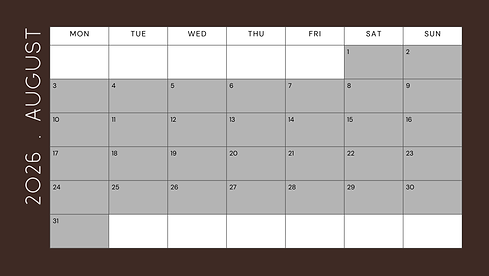 Availability calendar for August