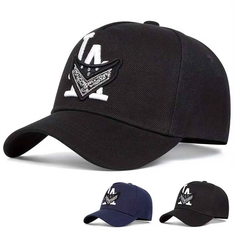 Thumbnail: Unisex LA Mask Letter Embroidery Hip-Hop Hats Spring Autumn Outdoor Adjustable C