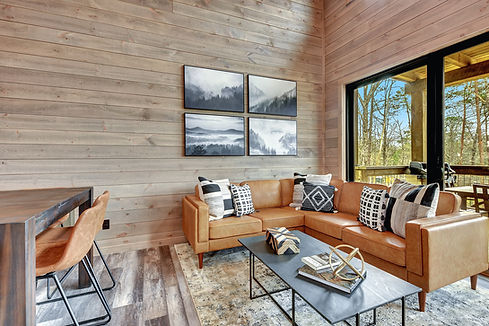 Sitting area inside of cabin