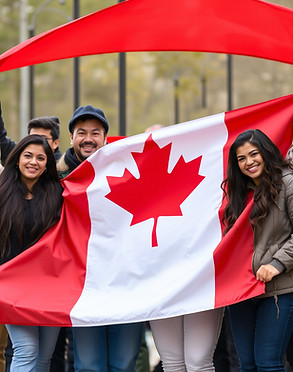 show people of diverse backgrounds holding canadian flag.jpg