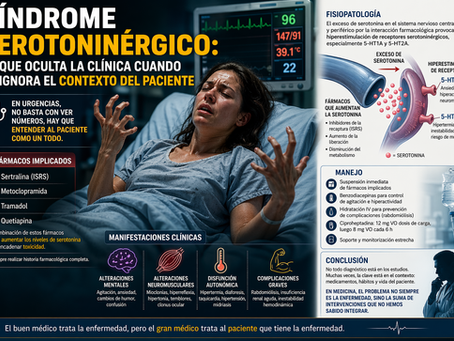 🧠 Síndrome serotoninérgico: lo que la clínica oculta cuando se ignora el contexto del paciente.