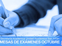 Mesas de exámenes OCTUBRE - Se habilita formulario de solicitud de inscripción