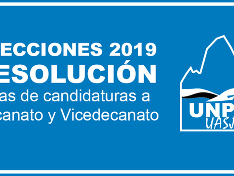Elecciones 2019 - Resolución Listas de candidaturas a Decanato y Vicedecanato