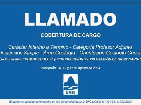 Llamado a Cobertura de Cargo | Categoría Profesor Adjunto | Área Geología