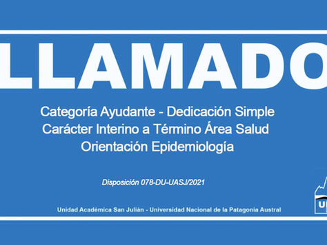 Cobertura de Cargo: Ayudante-Dedicación Simple-Carácter Interino a Término-Área Salud-Epidemiología
