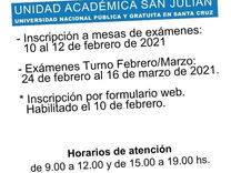 Último día de solicitud de inscripción a Mesa de Examen Turno Febrero - Marzo 2021