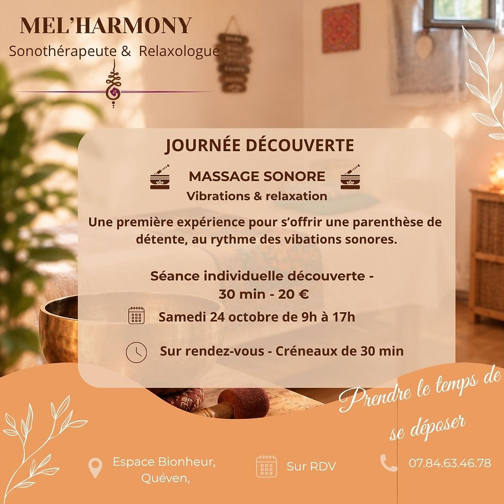 JOURNÉE DÉCOUVERTE · Massage sonore