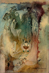 interpretive painting of atomic bomb