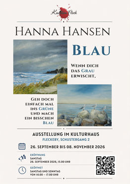 Ausstellung von Hanna Hansen unter dem Thema "Blau" vom 26.9.-8.11.2026