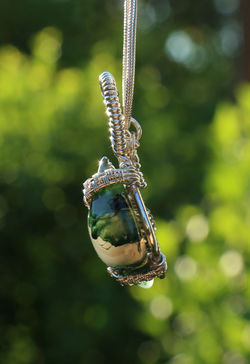 Agate wrap, sterling silver