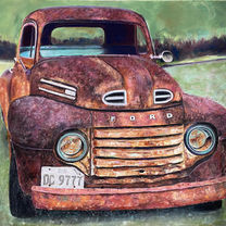 Antique car soft pastel