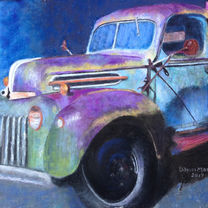 antique car soft pastel