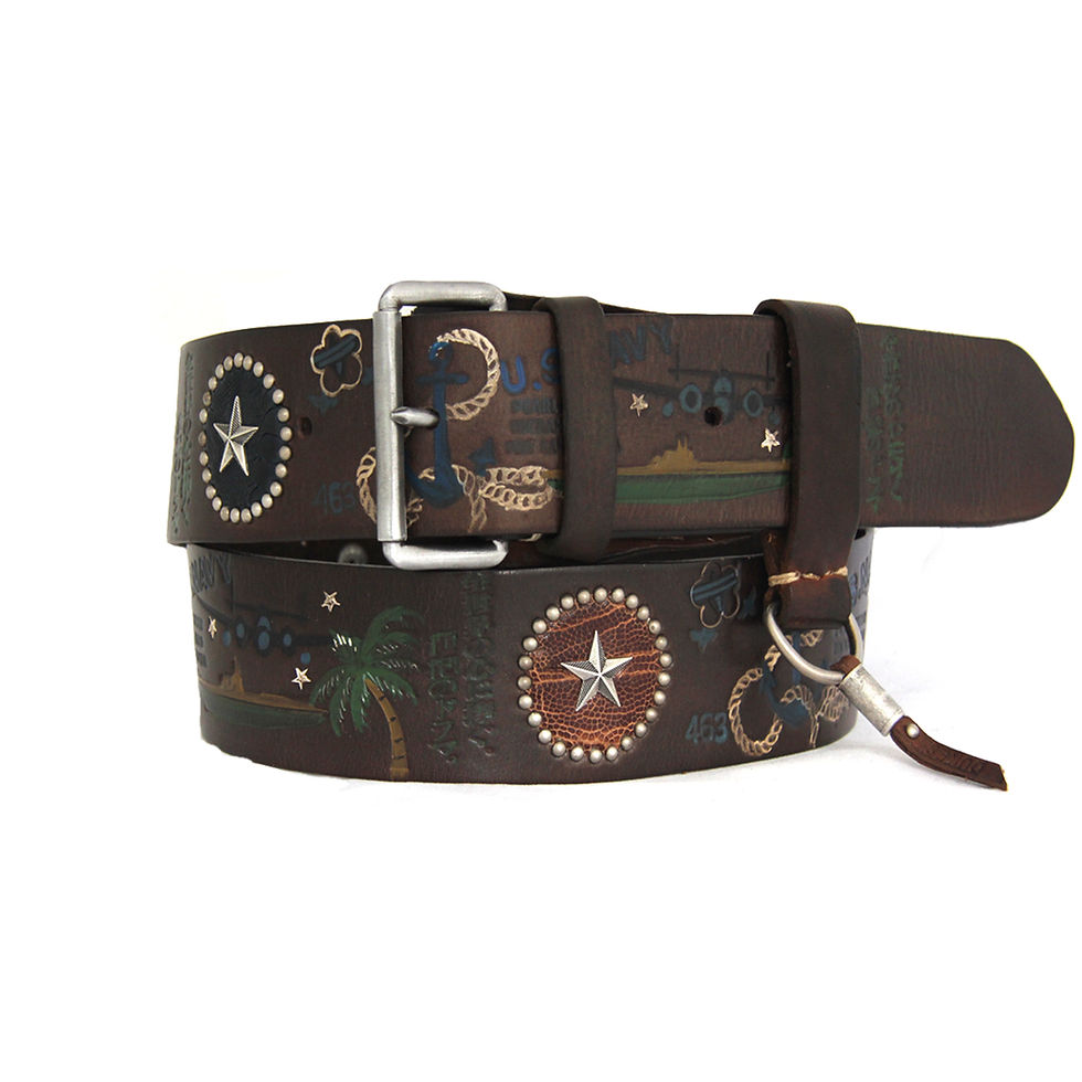 Thumbnail: US Navy colorful, ostrich stars belt