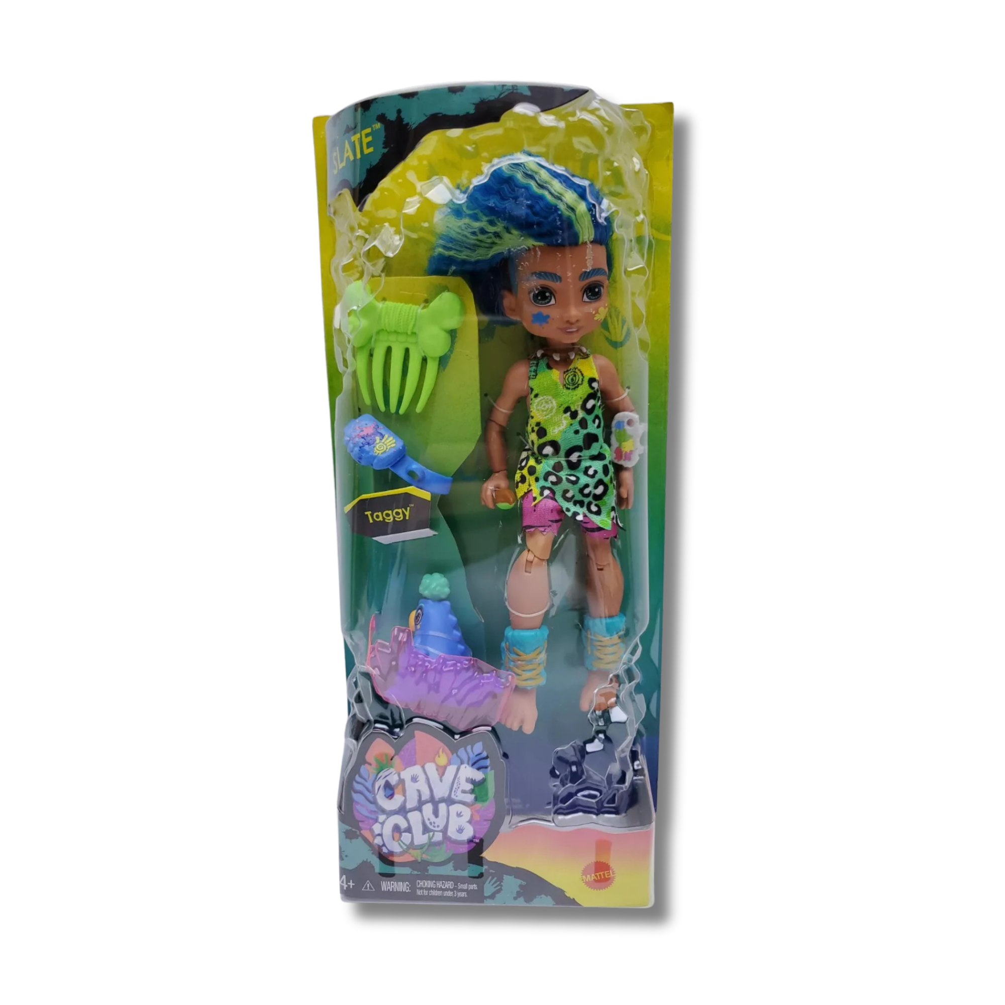 New Cave Club Slate Doll 10"  Prehistoric Fashion Doll With Dinosaur Pet