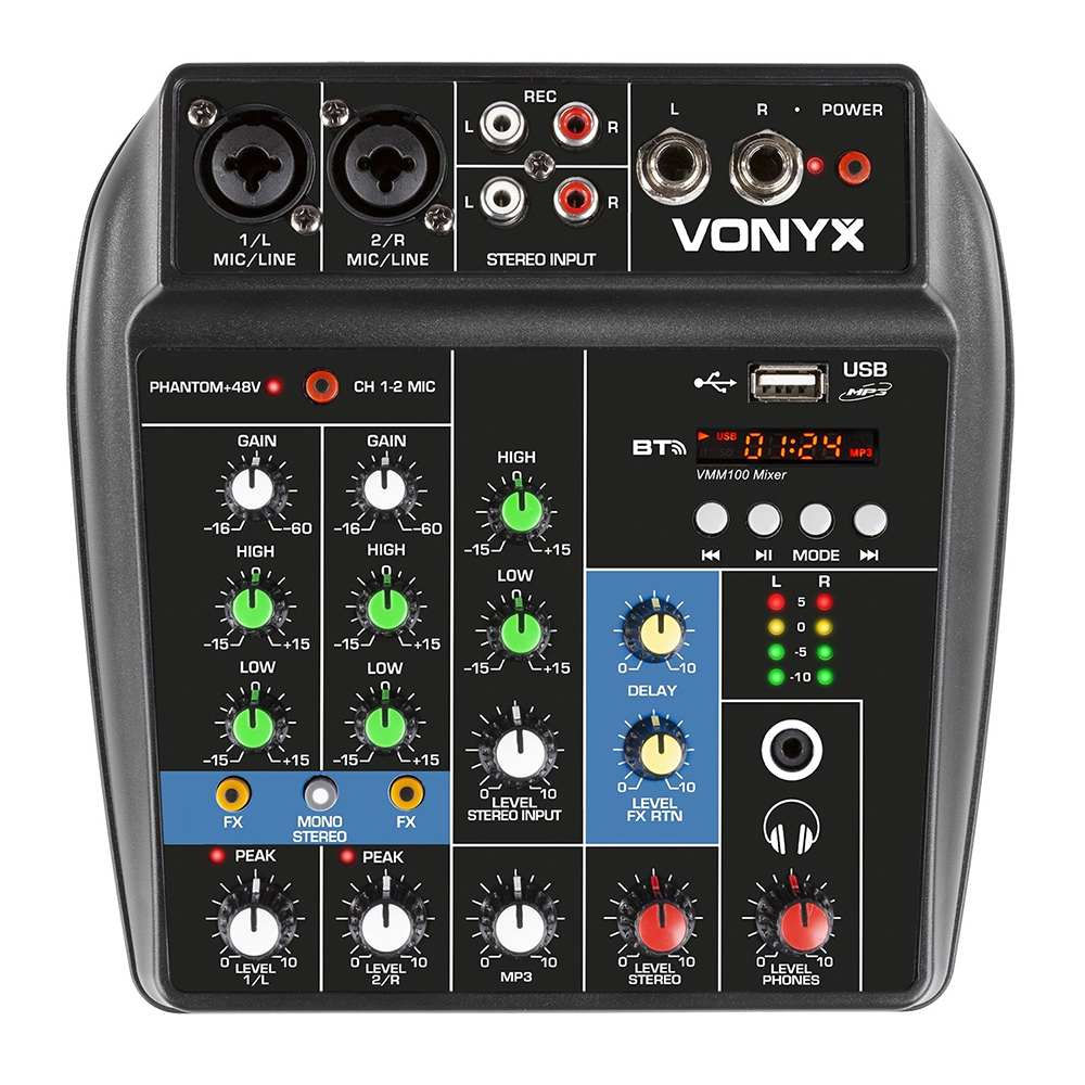 Sound Wave VMM100 — Mixer compatto 3 canali USB BT