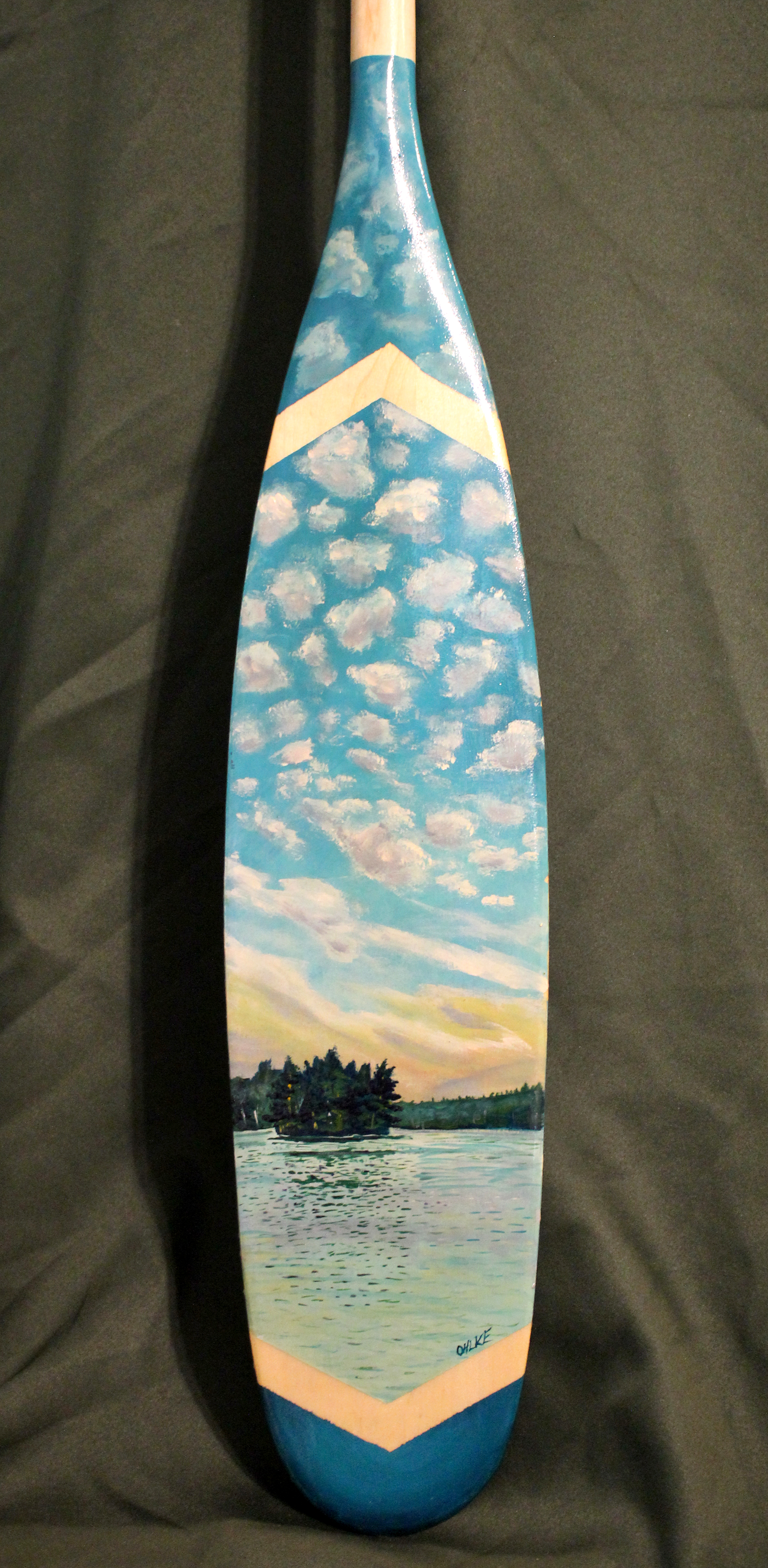 Clouds speckled sky