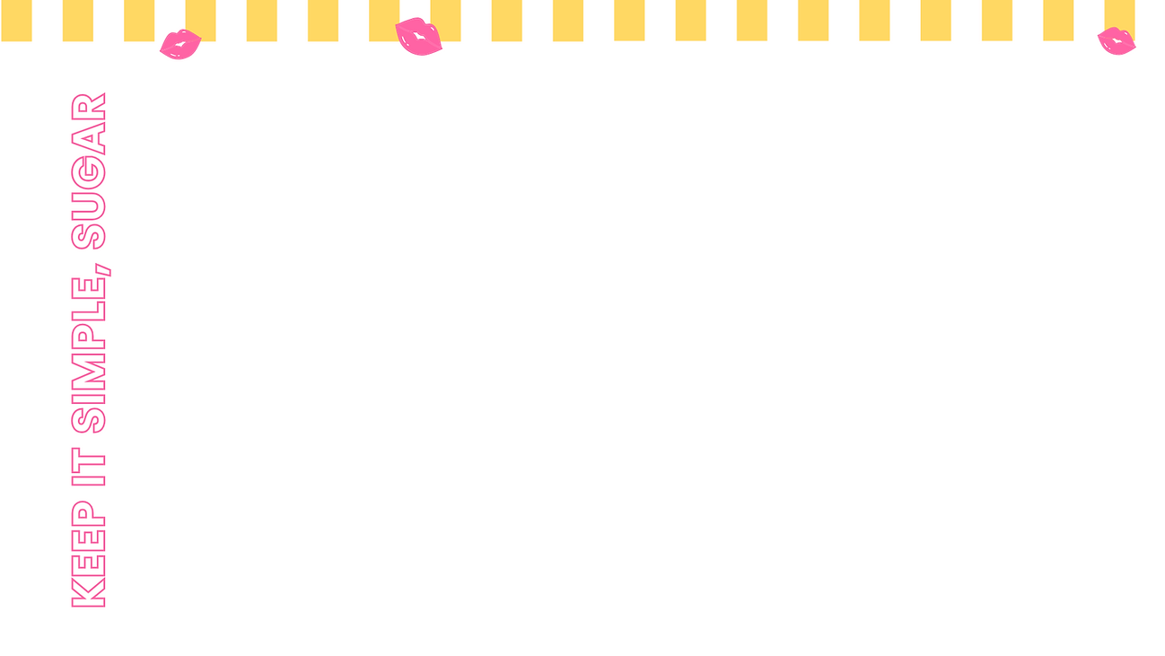 Blog Banner with yellow stripes and text: Keep It Simple Sugar