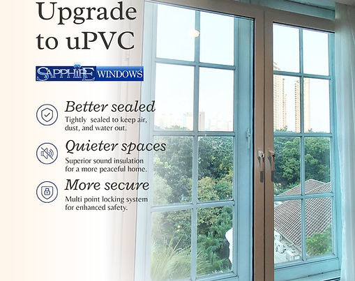 Jendela Sapphire Windows dengan teknologi soundproof, telah melalui pengujian kerapatan, dan dilengkapi multipoint locking system untuk menghasilkan performa kedap suara yang lebih optimal.