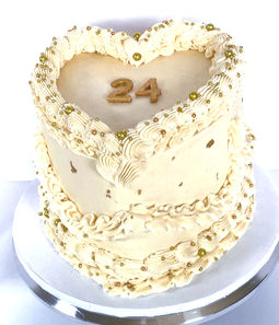 Vintage heart shaped birthday cake, Sugar and Spice Cupcakes.