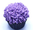 Cupcake decorated as a hydrangea flower.