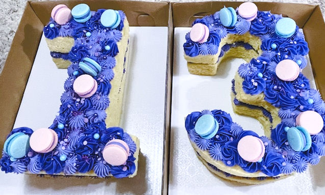 Birthday cake for a thirteenth birthday bu Sugar and Spice Cupcakes in Racine.