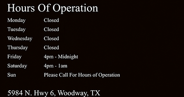 Event Venue Hours of Operation