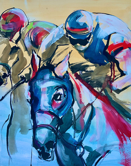 Race Horses, Painting, Jelena Bibic, Jelena Bibic Art, Jeka, Jelena Bibic Artist