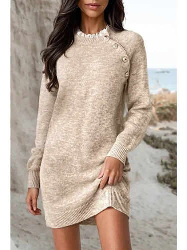 long sleeve boho mini dress FLORAL Embellished buttons intricate embroidered detailing Black Sleeveless Dress Summer Color:Sunkist Coral/Indigo/Limestone/White