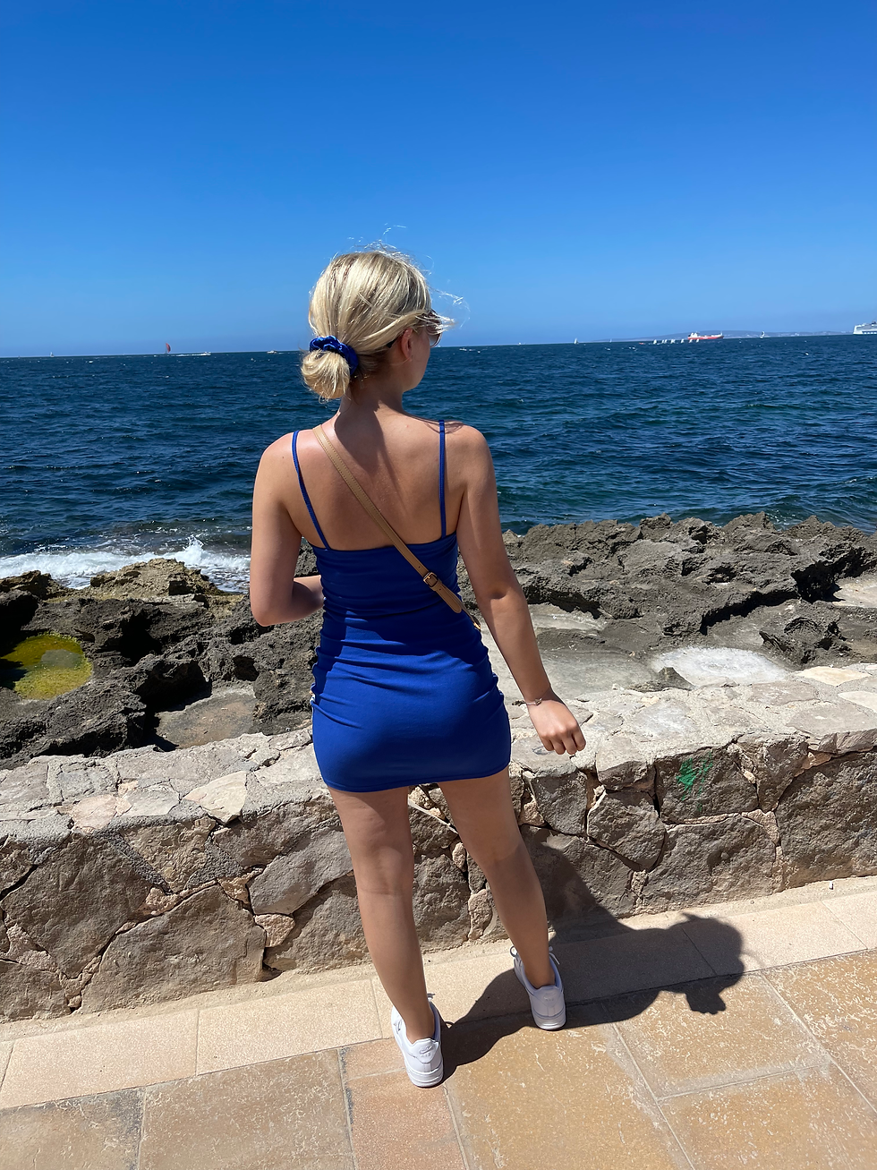 Thumbnail: CLARISSA Blue & White Striped Dress