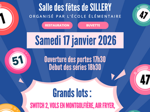 Loto de l'école élémentaire de Sillery - Samedi 17 janvier 2026