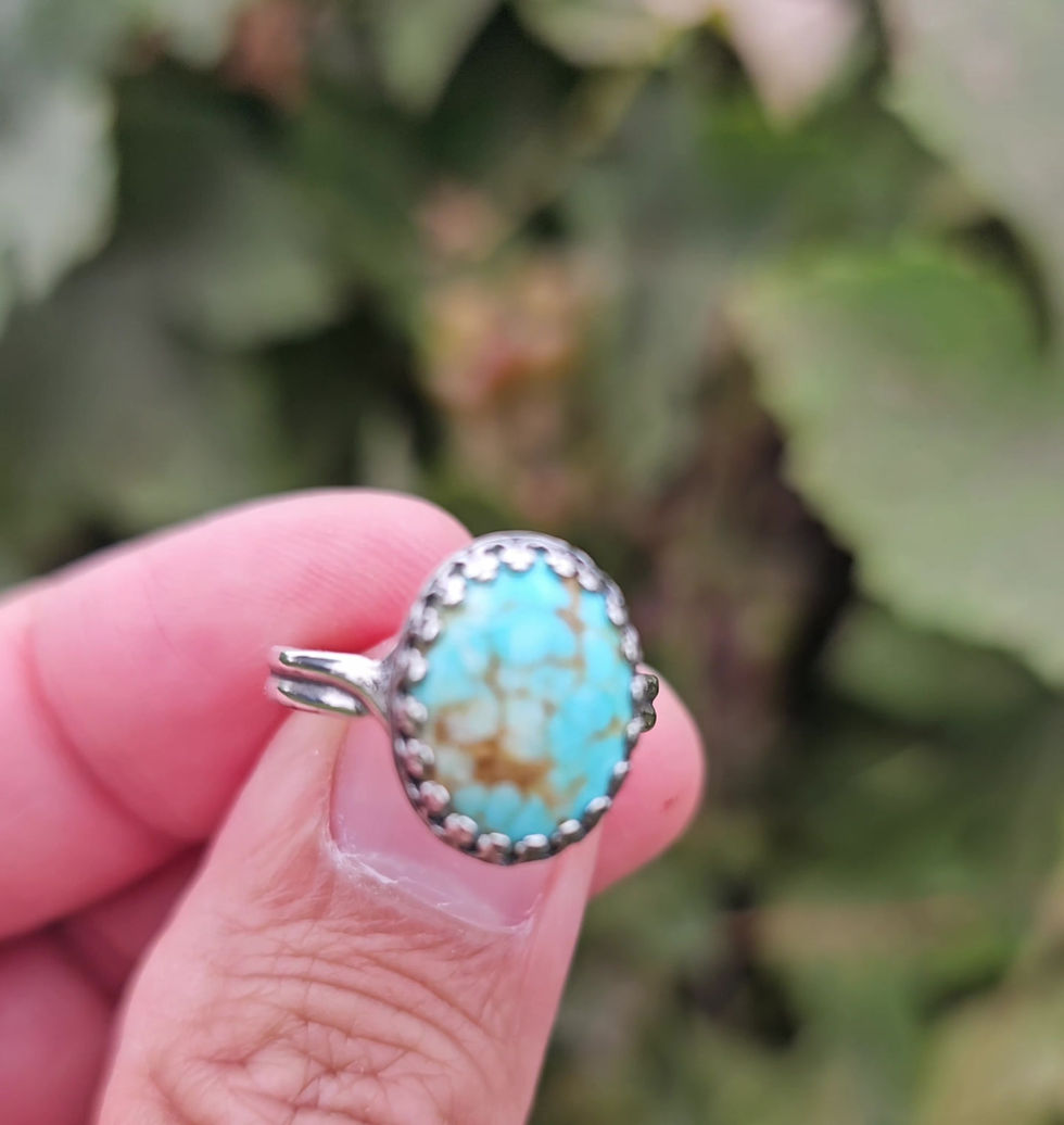 Thumbnail: Kingman Turquoise Sterling Silver Ring