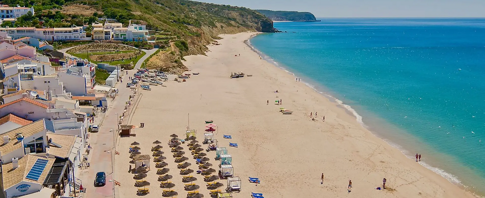 Salema beach with fishing boats, western Algarv