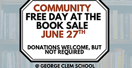 Community Free Day at the Book Sale on June 27th