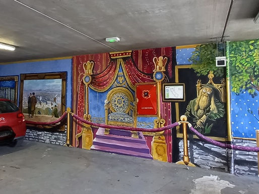 Remiremont - Une fresque en graffs pour le parking des Brasseries.