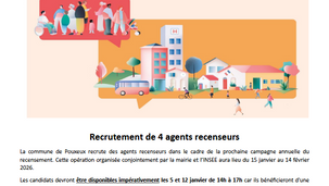Pouxeux - La mairie cherche à recruter des agents recenseurs