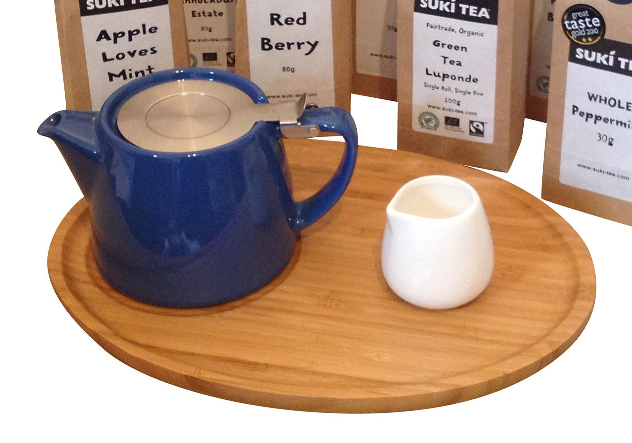 Stump Teapot Set Includes Teapot (choose from 8 colours), tray & Jug