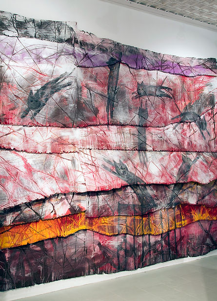 Downtown, 2015, acrylic and marbles on MDF, 350x500x20 cm