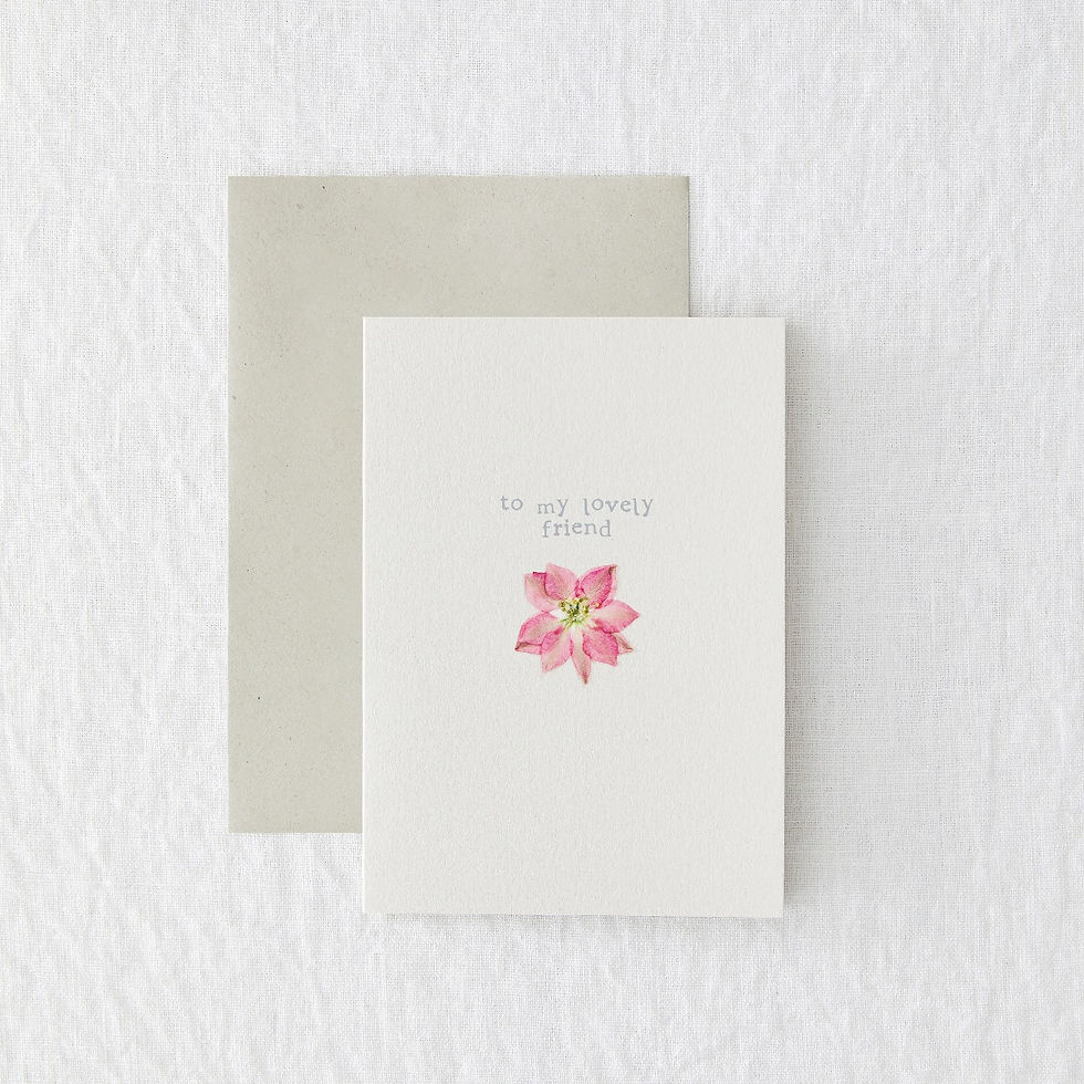 Lovely Friend - Dried Pressed Flower Greeting Card
