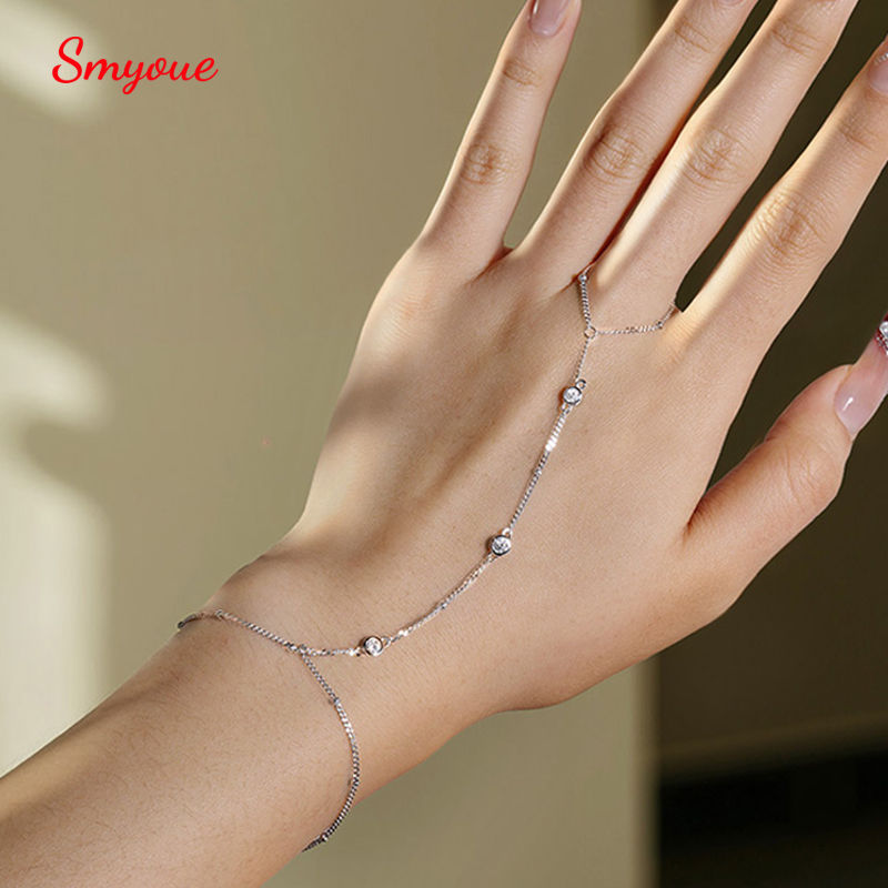 Smyoue 3MM Moissanite Bracelets for Women 14-21cm Wrist Size Adjustable Chain 92