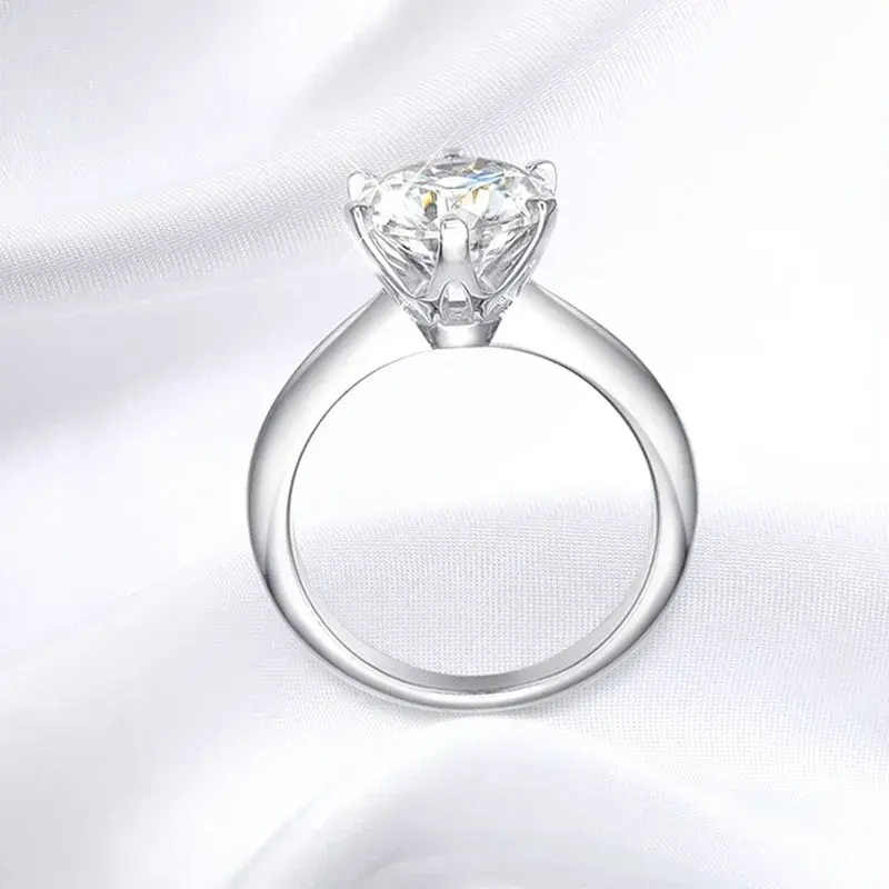 Smyoue Certified 1-5CT Moissanite Ring VVS1 Lab Diamond Solitaire Ring for Women