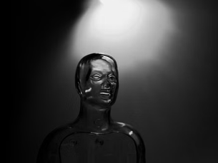 A glass head